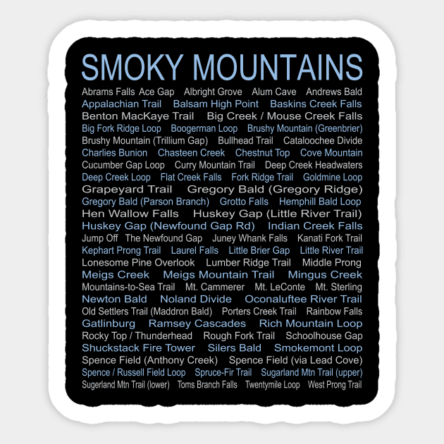 Smoky Mountains Trails Sticker by myoungncsu